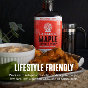 Lakanto sugar free maple syrup in coffee or tea