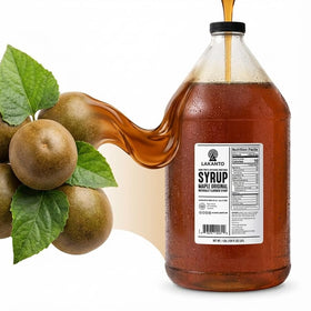 Lakanto syrup on pancakes showcases maple flavor without added sugar.