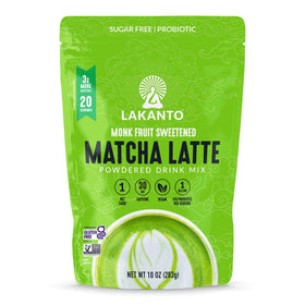 Lakanto Sugar Free Matcha Latte front package shows authentic Uji green tea