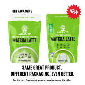 Monk fruit sweetness providing sugar-free flavor in matcha latte