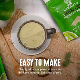 Uji region origin green tea leaves in Lakanto latte blend