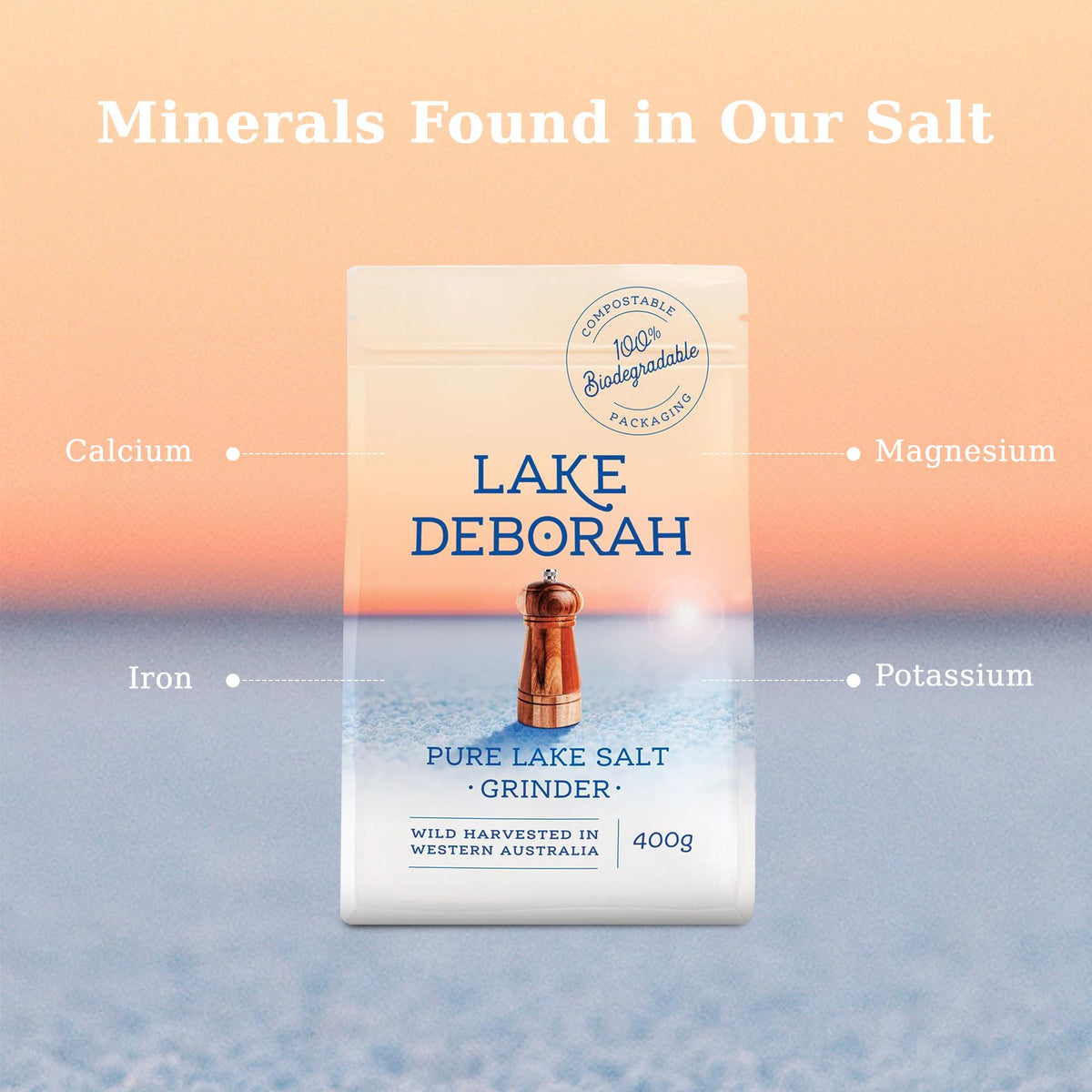 Lake Deborah logo on independently tested label highlighting purity.