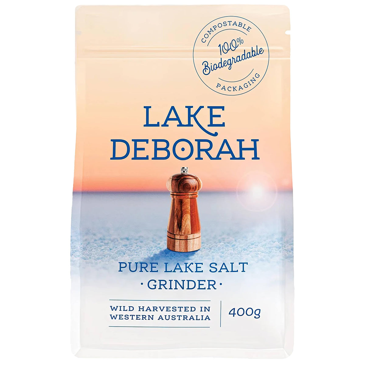 Lake Deborah Pure Mineral Salt grinder front for everyday cooking.