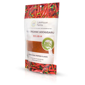 Lakehouse Farms Gochugaru powder pack offers versatile spice for recipes.