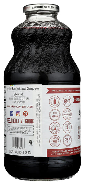 Lakewood Black Cherry Pure pour showing rich color and natural flavor.