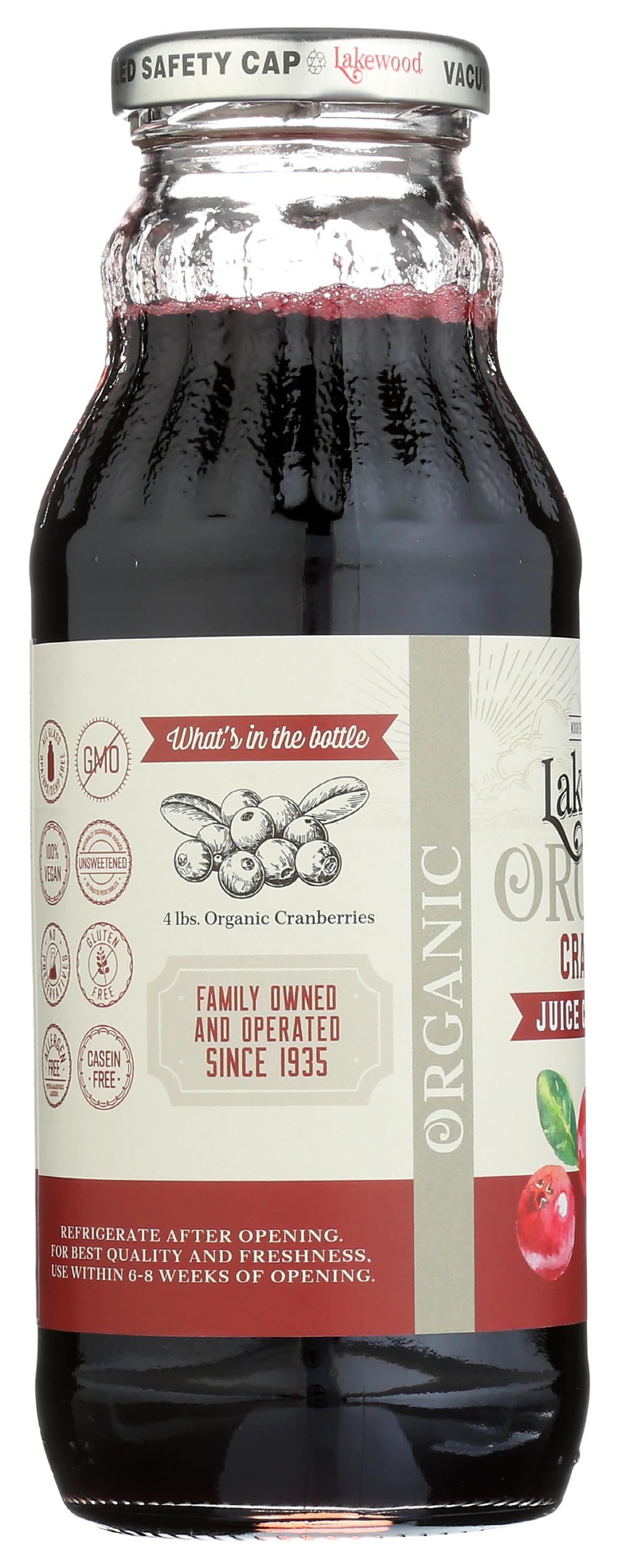 Lakewood Organic Cranberry Juice Concentrate ingredients panel