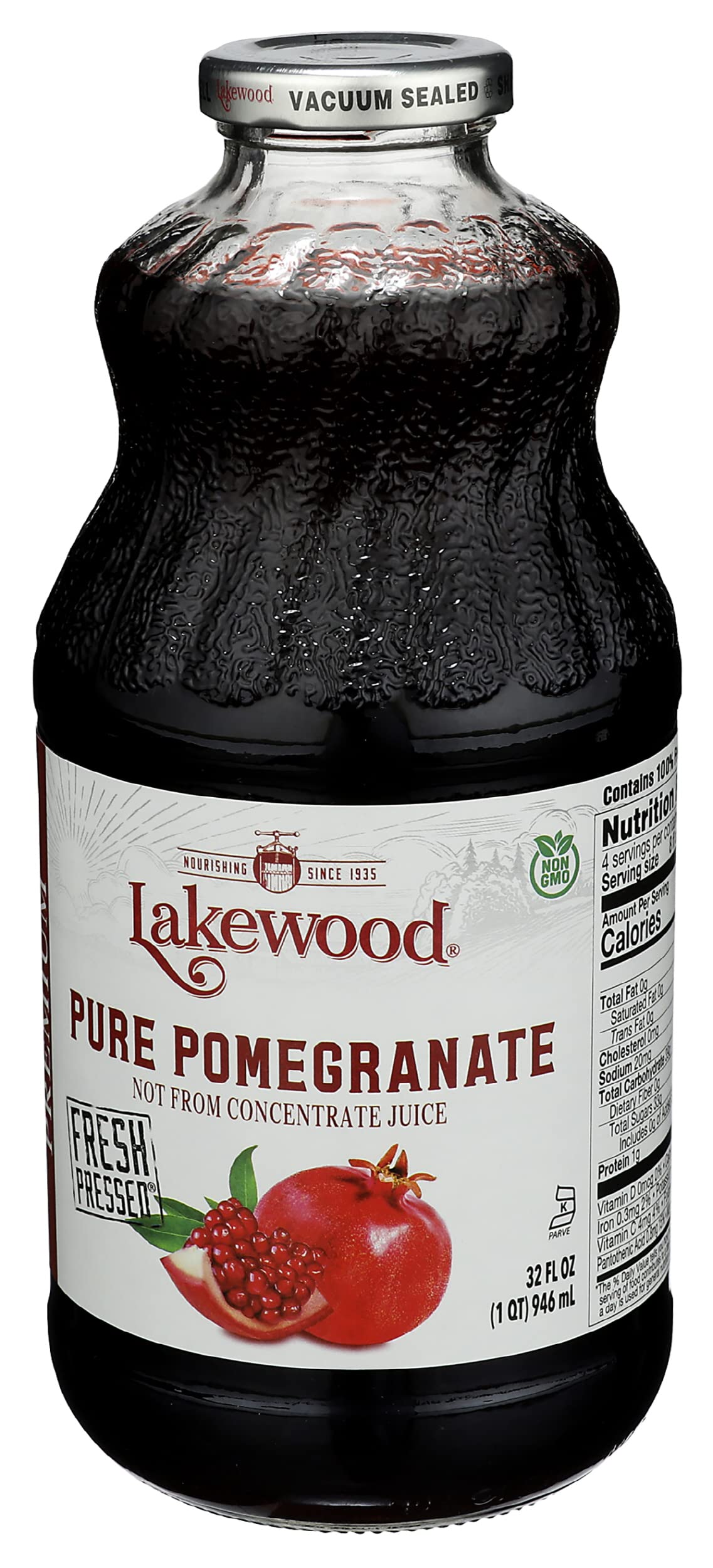 Lakewood Organic Pomegranate Juice 32oz pour ideal for smoothies