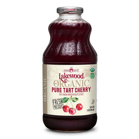 Lakewood Organic Pure Cherry Tart Juice bottle, ideal for relaxing evenings.