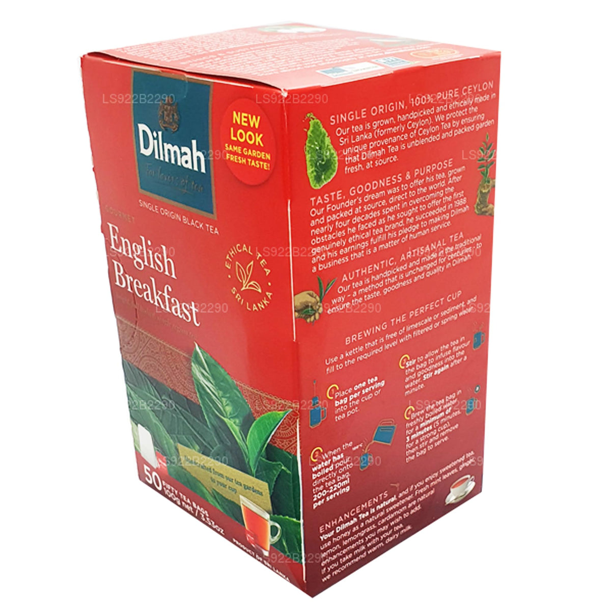 Close-up of Lakpura Dilmah tea leaves from Dimbula showing premium Ceylon quality.