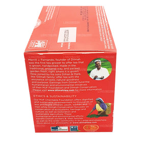 Stack of Lakpura Dilmah tea bags ready for daily morning ritual.