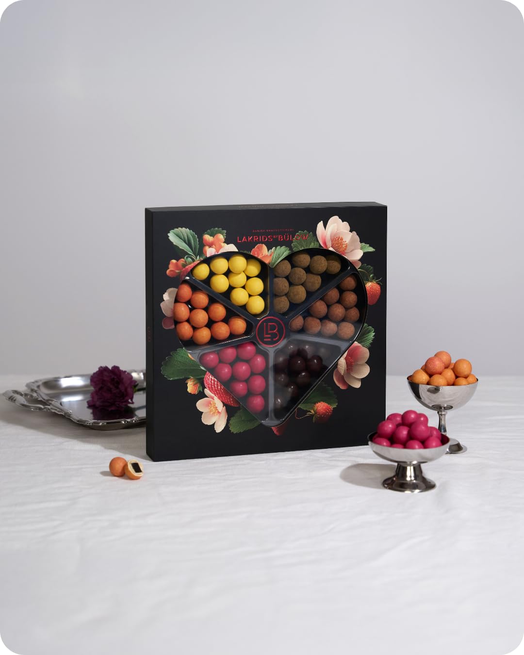LAKRIDS BY BÜLOW love selection box assorted flavors display, premium tasting