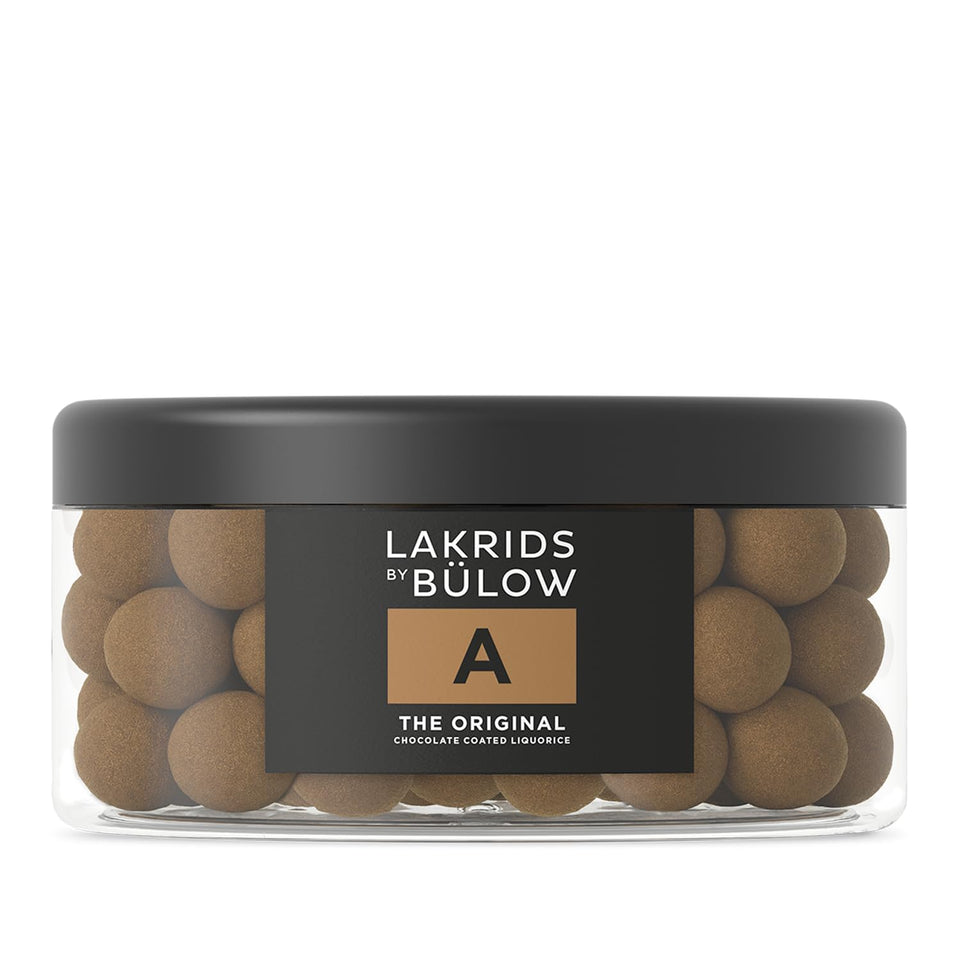LAKRIDS BY BULOW Original chocolate-coated licorice package showcases premium Danish craftsmanship.