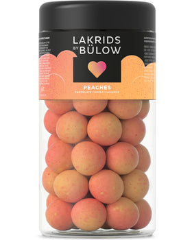 LAKRIDS BY BÜLOW Peaches packshot in a gift jar, ideal for gifting licorice lovers.