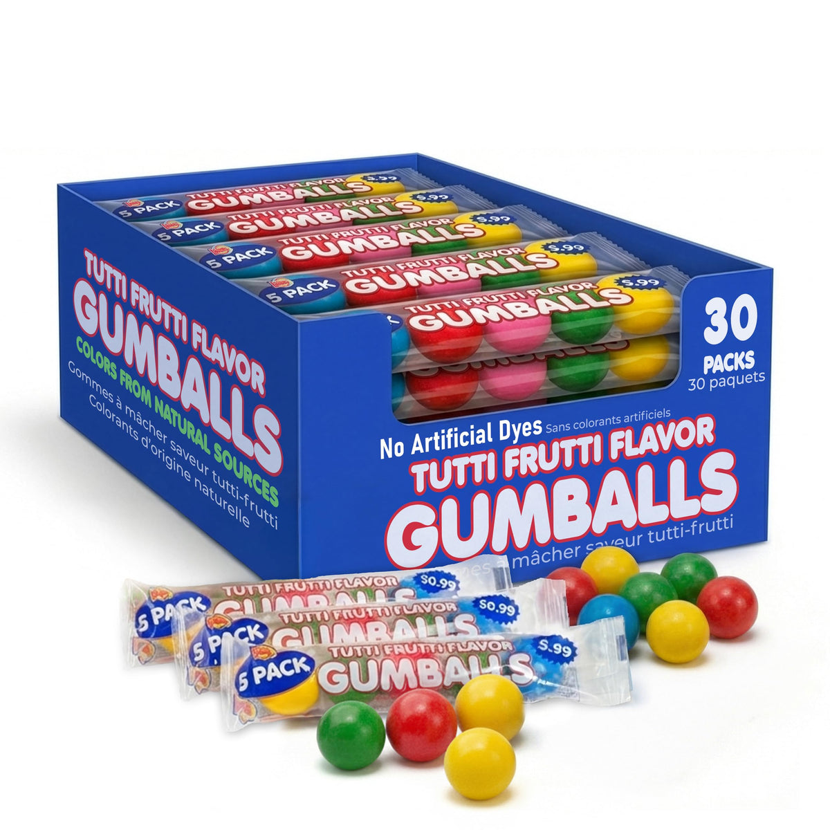 Lalees bulk gumballs rainbow tubes for easy event distribution and mess-free serving.