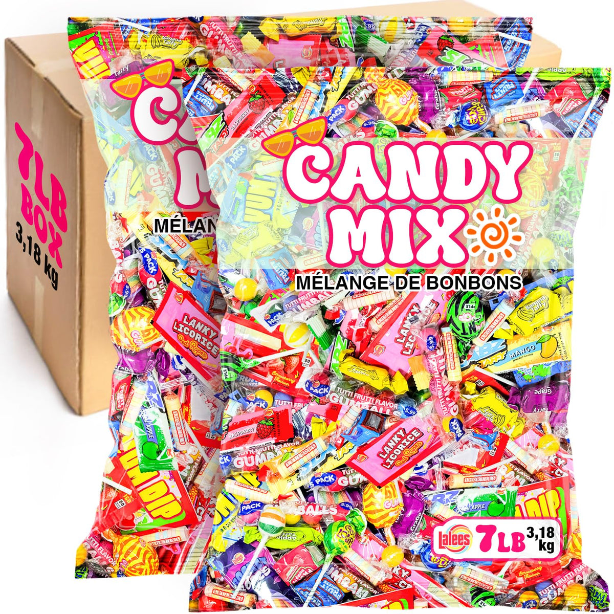 Lalees bulk candies assortment in a bowl, ideal for party favors and crowd-pleasing treats.