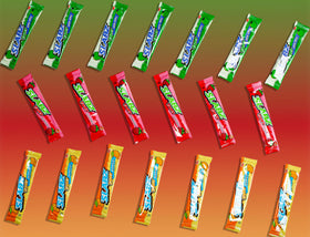 Lalees Taffy Slabz bright colors at parade or favors setup