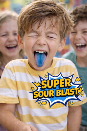 Lalees dye-free sour gumballs with vibrant color and strong flavor