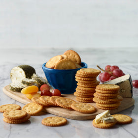 Lance gluten free crackers original baked close-up; golden edges invite dips.