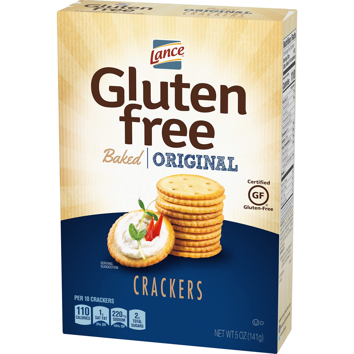 Lance gluten free crackers original baked crisp texture close-up.