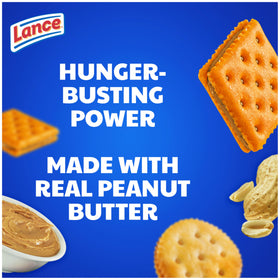 Lance Toastchee peanut butter crackers front view ideal for on-the-go munching.