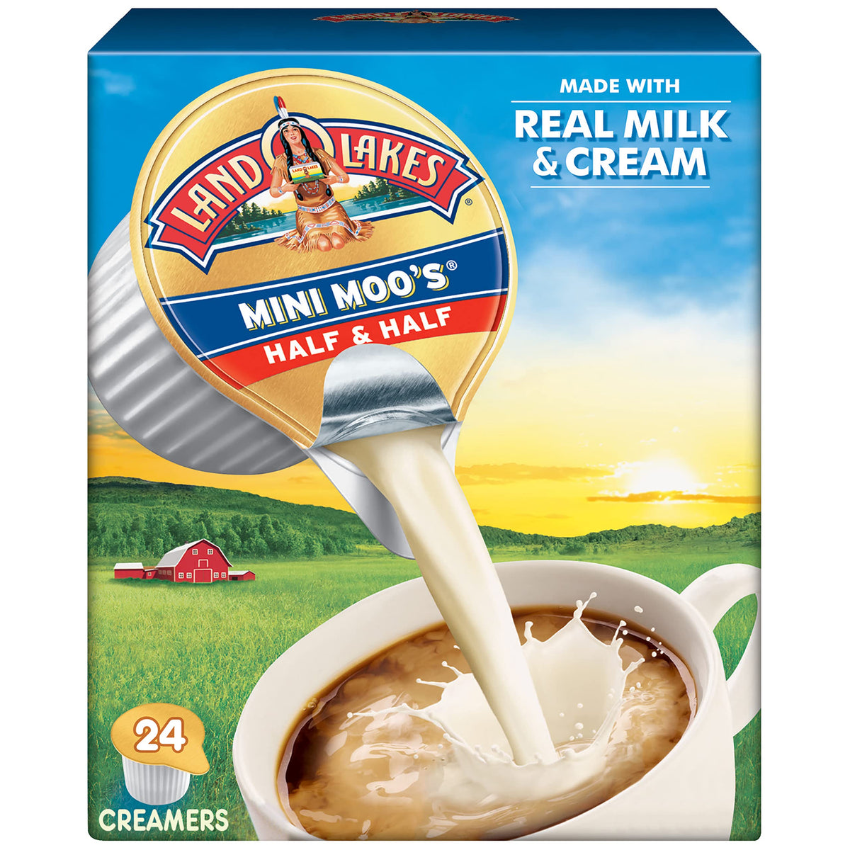 Land O Lakes Mini Moo’s Half & Half single-serve creamer for quick, creamy coffee boost.