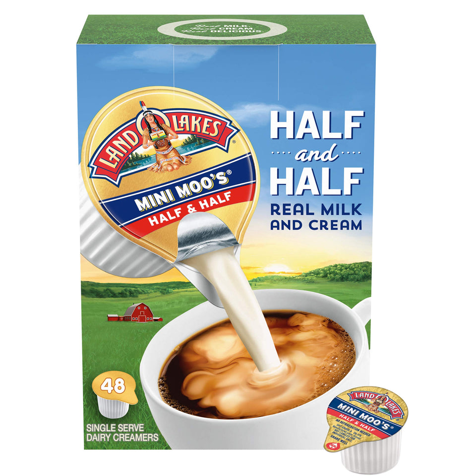 Land O Lakes Mini Moo’s Half & Half creamer singles pack for office use.