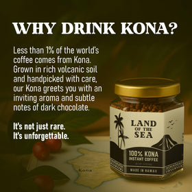 Land of the Sea Hawaii scenery with Kona coffee, a fresh island vibe.