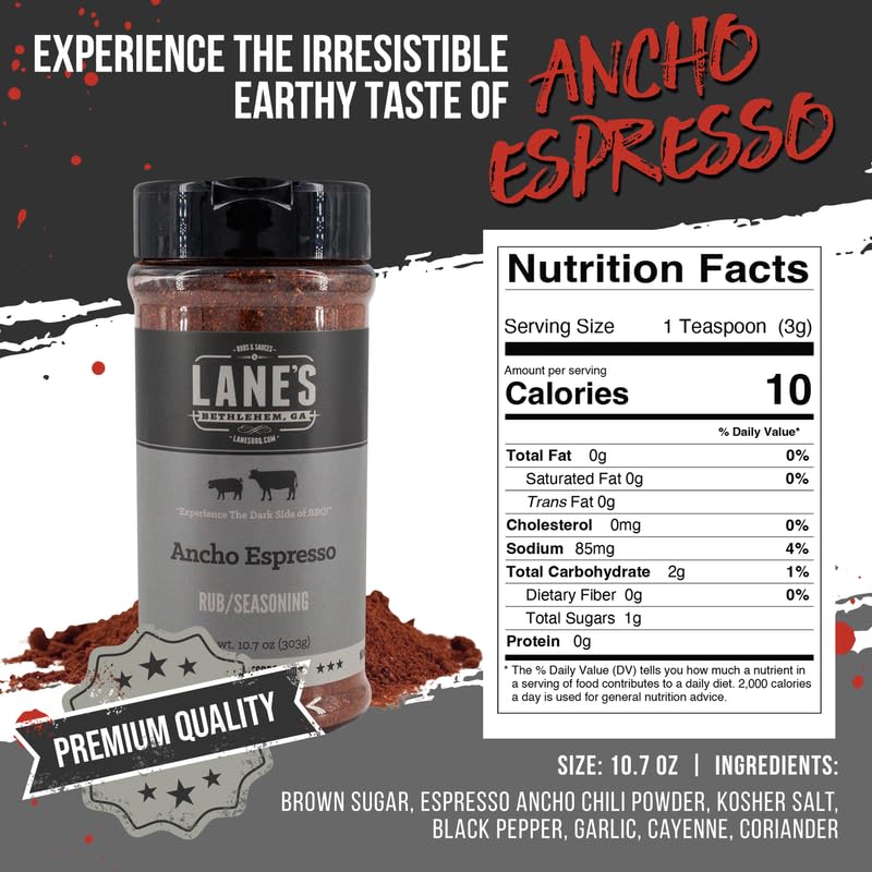 Lane's Ancho Espresso Rub on ribs in a smoker delivers depth.