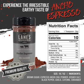 Lane's Ancho Espresso Rub on ribs in a smoker delivers depth.