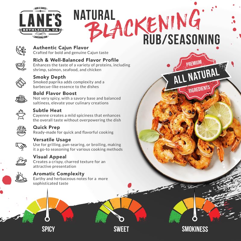 Lane's Blackening Rub on grilled salmon highlighting Cajun crust