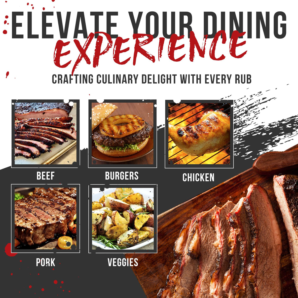 Lane's Brisket Rub on beef brisket adds texture and depth