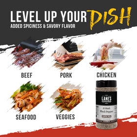 Lane's pepper for rubs and marinades adds versatile, savory depth.