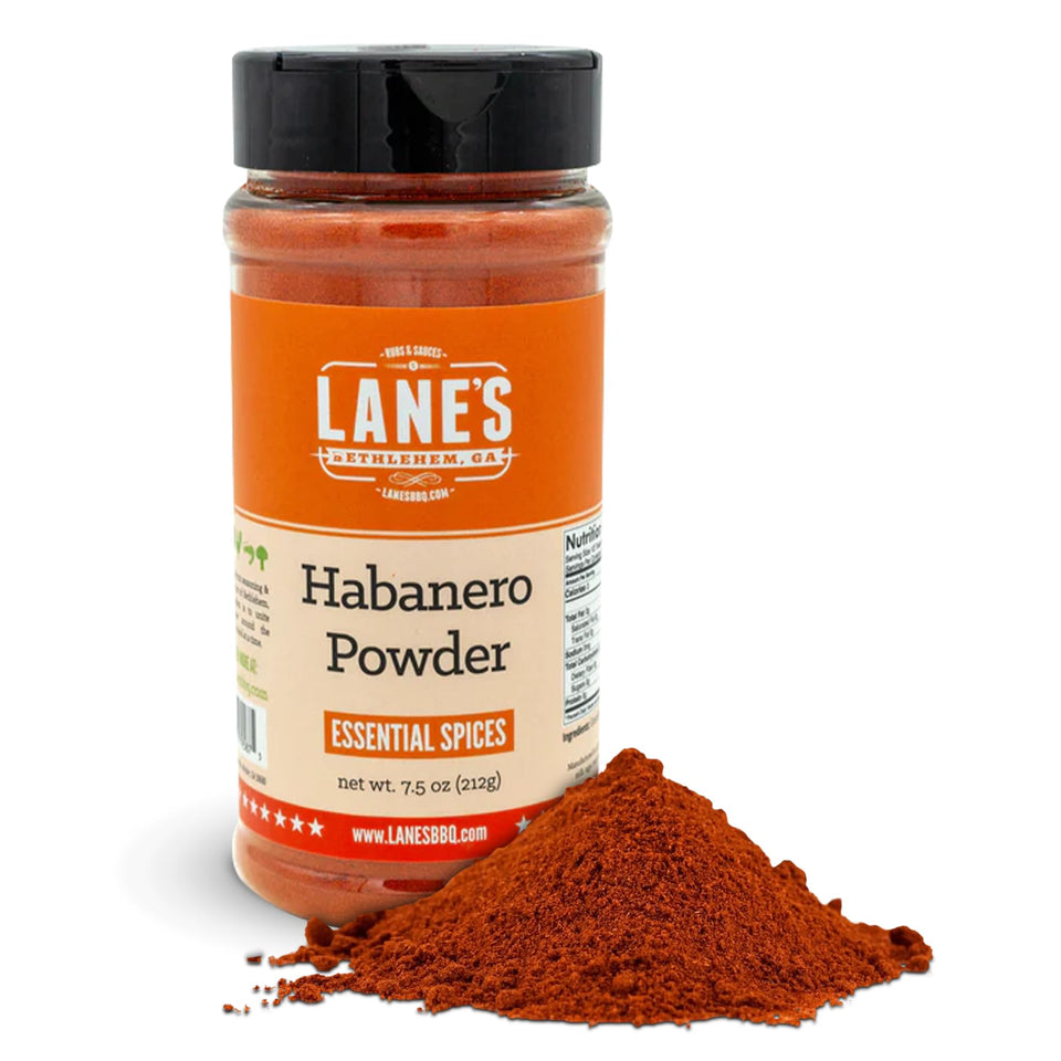 Lane’s Habanero Powder jar front shows bold heat for adventurous cooks.