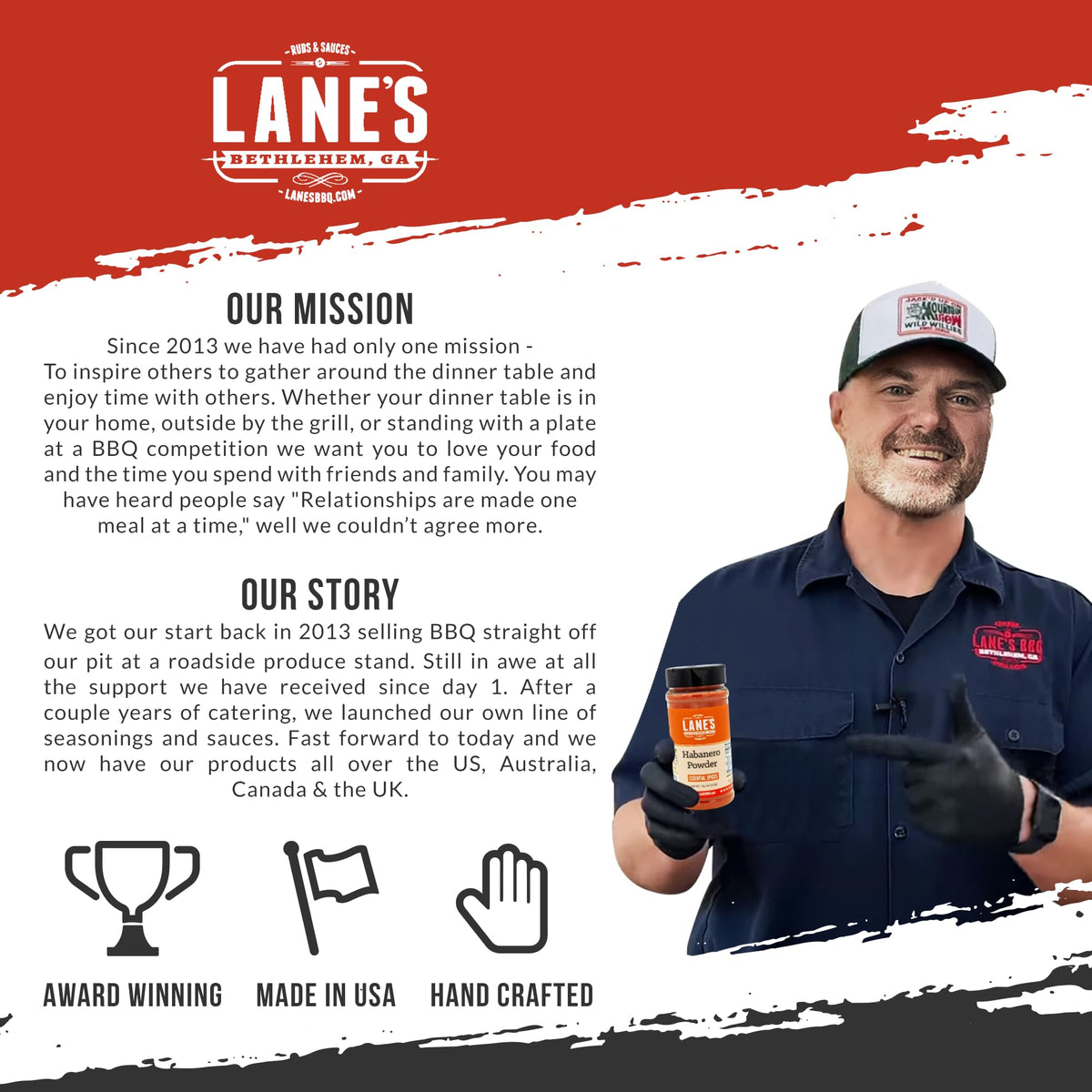 Lane’s Habanero Powder finished dish with bold heat finish.