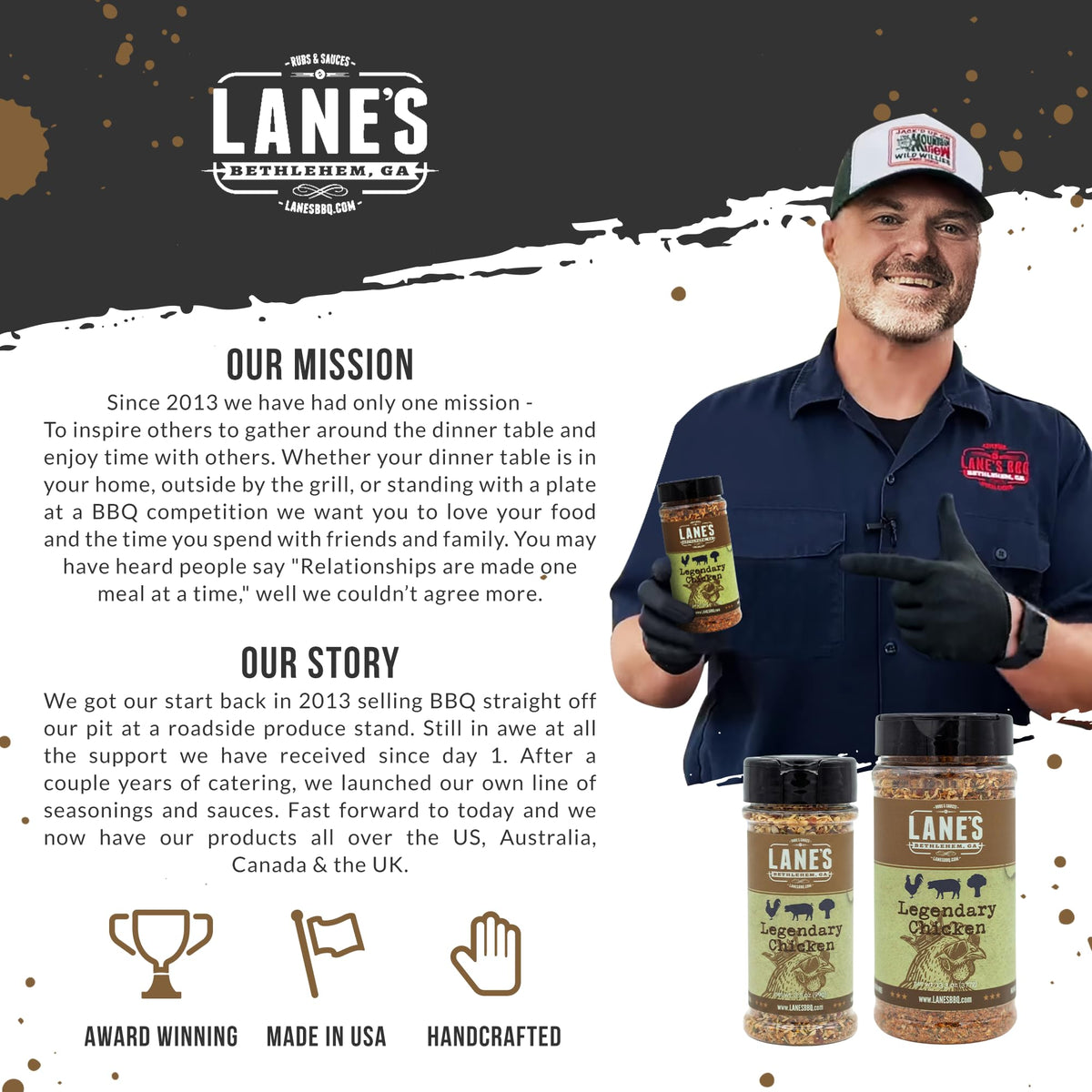 Lane's Legendary Chicken Rub pantry ready spice for meal prep.