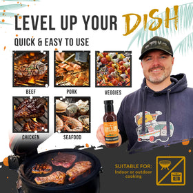 Lane's Pineapple Chipotle BBQ Sauce used for marinating meat for richer flavor