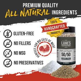 Lane's 50/50 ground mix texture ideal for even seasoning.