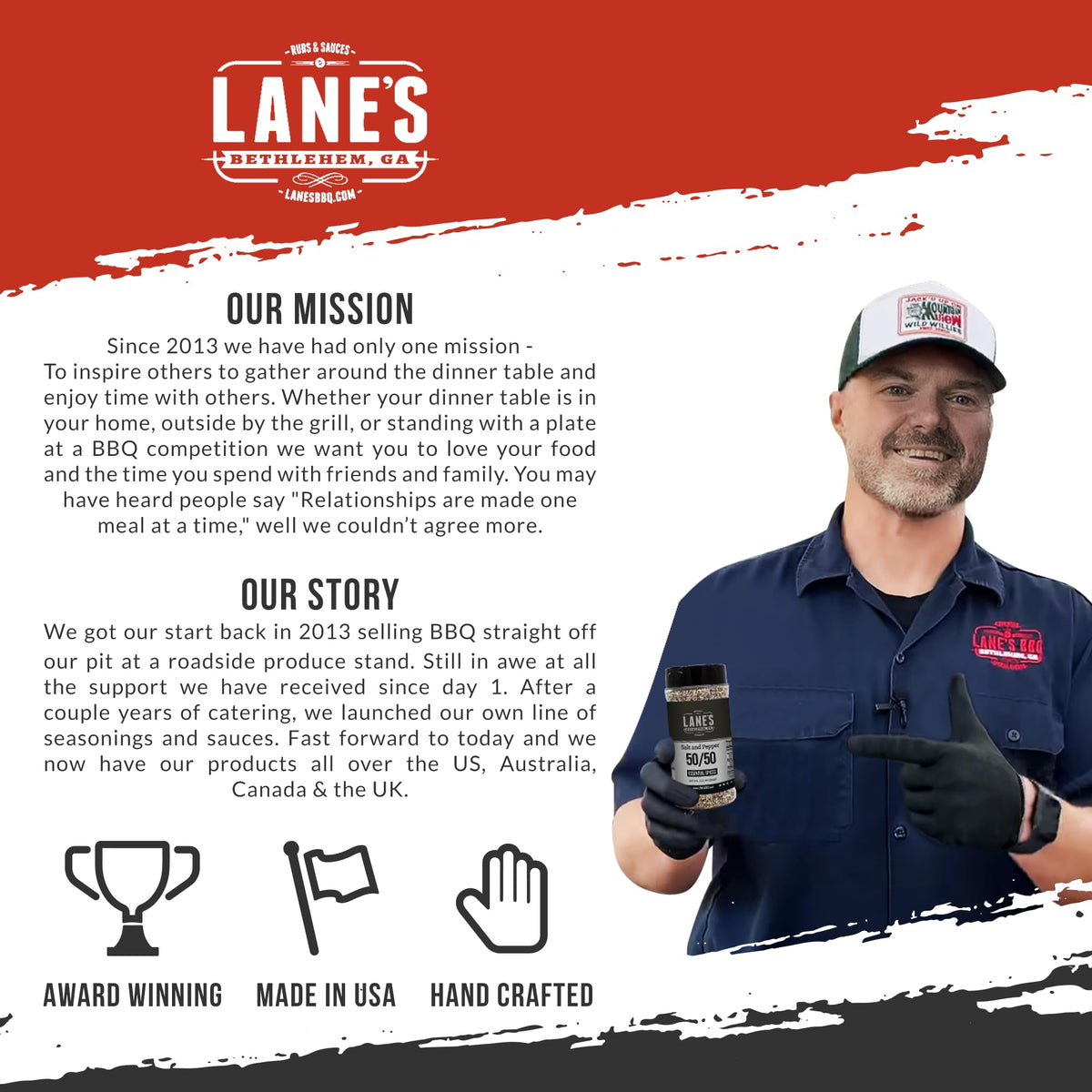 Lane's 50/50 mix in a kitchen staple setup for daily meals.