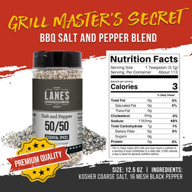 Lane's salt and pepper blend forms crust on grilled meats.