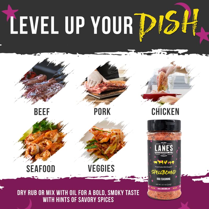 Lane's Spellbound pork rub on beef chops, enhancing depth and texture