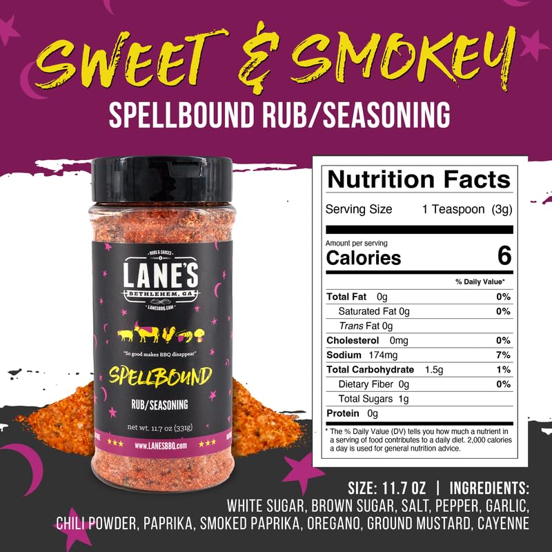Lane's Spellbound pork rub being sprinkled with an easy-to-pour lid