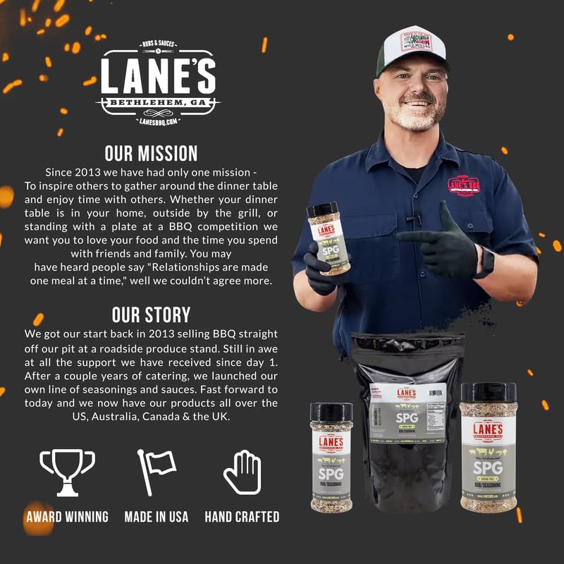 Lane's SPG sprinkle-action adds aroma and depth to grilled dishes.