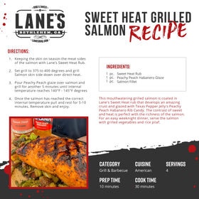Lane's Sweet Heat bottle on the counter, USA-made seasoning for home cooks.