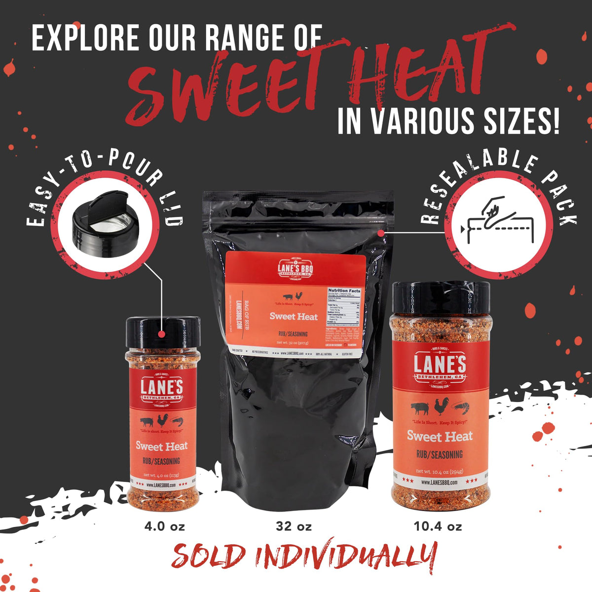 Lane's Sweet Heat on ribs delivers a sweet-spicy crust for smoky meals.