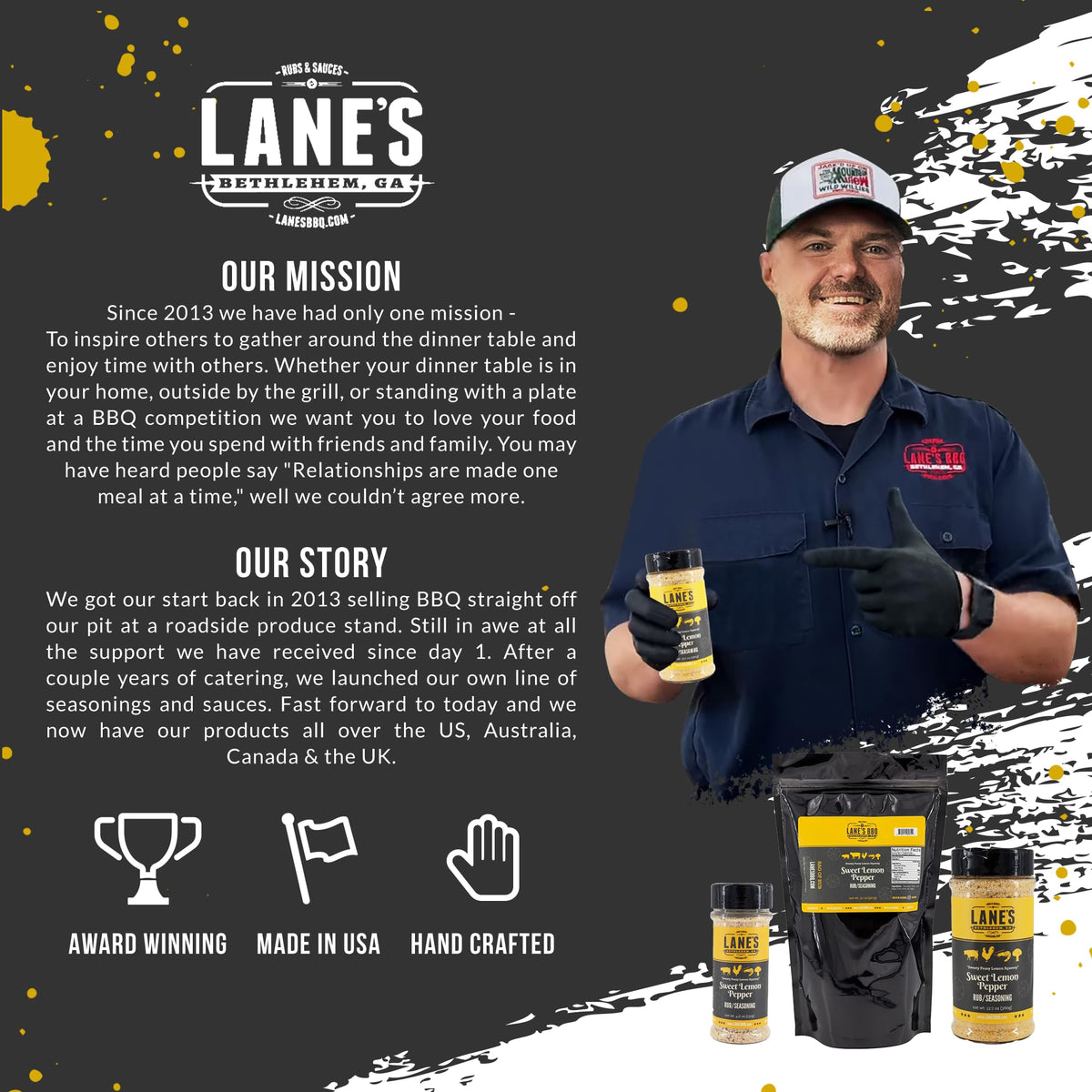 Lane's Sweet Lemon Pepper kitchen scene reflects USA-made seasoning for family meals