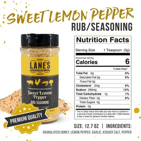 Lane's Sweet Lemon Pepper on seafood dish adds bright citrus notes