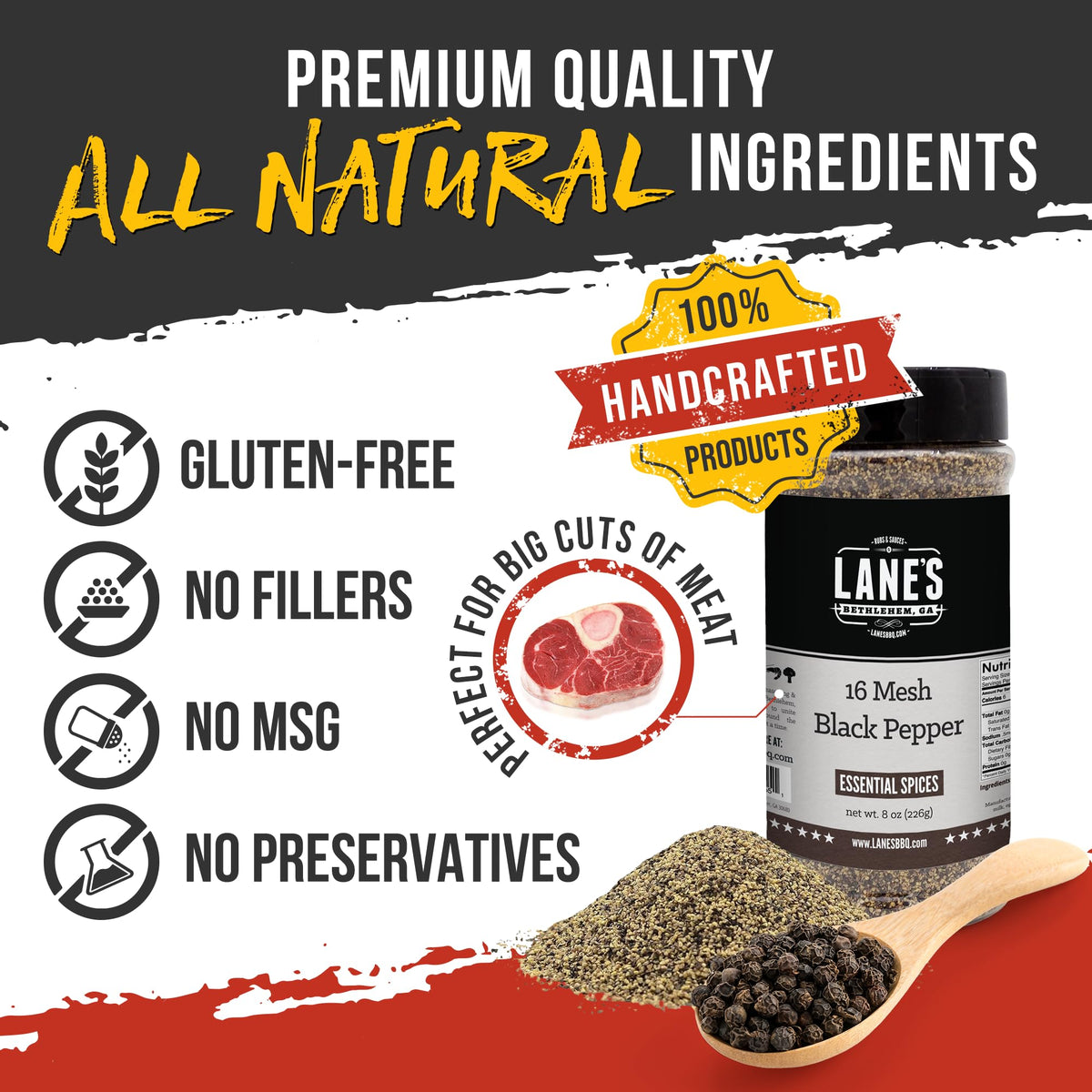 Lane's USA-made clean-label spice with no additives for pure flavor.