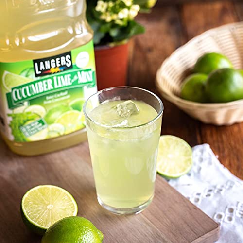 Langers cucumber lime with mint label closeup highlighting no artificial ingredients