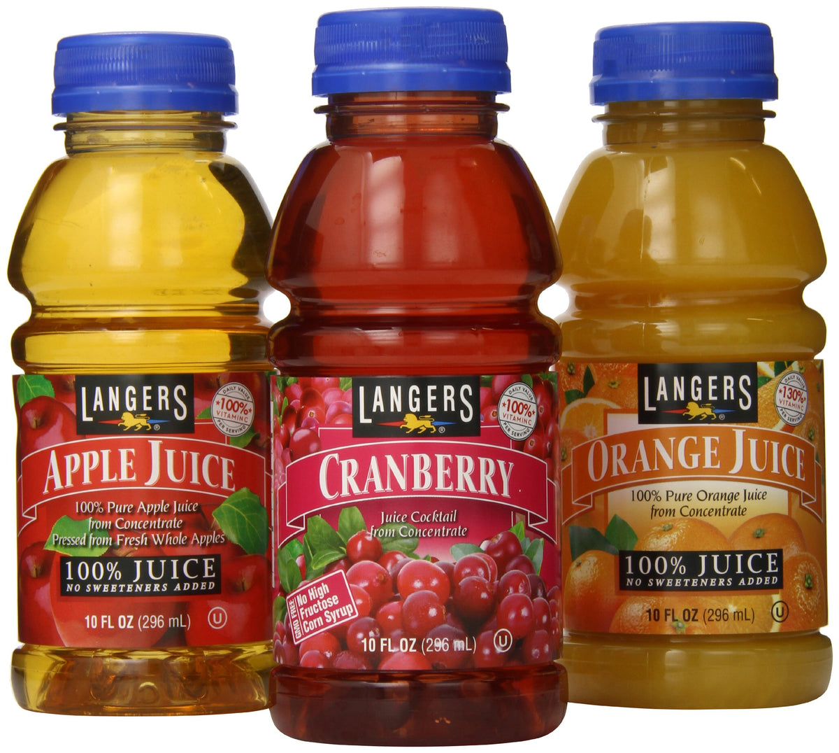 Langers juice variety pack bottles collection for convenient family hydration