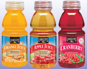 Langers juice pour into glass showing a ready-to-drink option for busy mornings